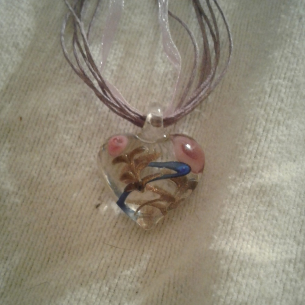 Glass heart necklace